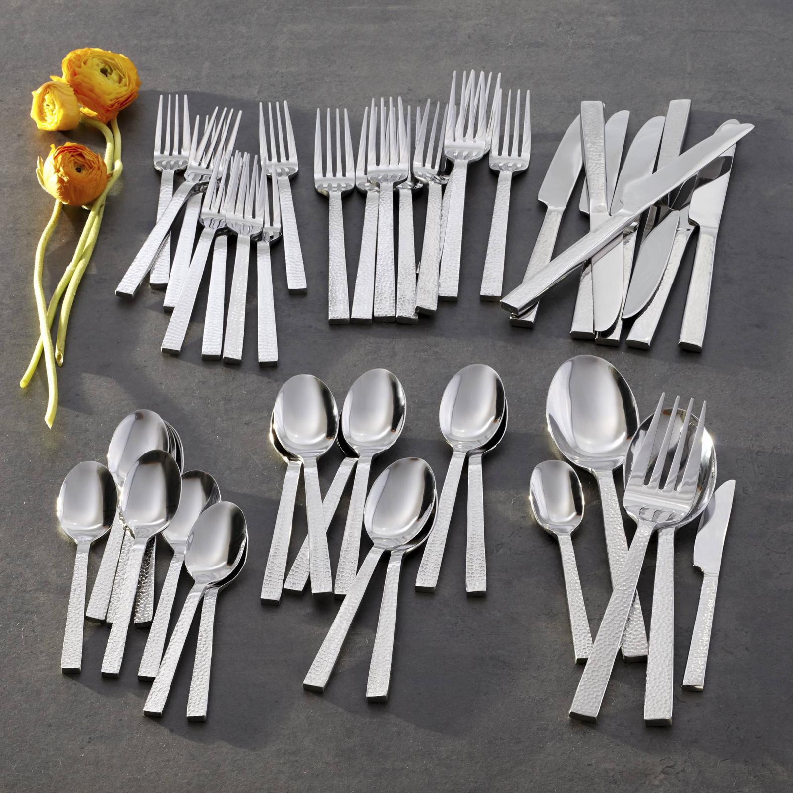 Chef's Table Hammered 45-Piece Flatware Set, Service for 8 12 Chef's Table Hammered 45-Piece Flatware Set, Service for 8