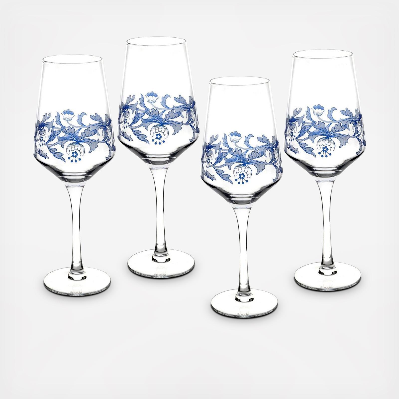 Blue Italian Wine Glass, Set Of 4 1 Blue Italian Wine Glass, Set Of 4