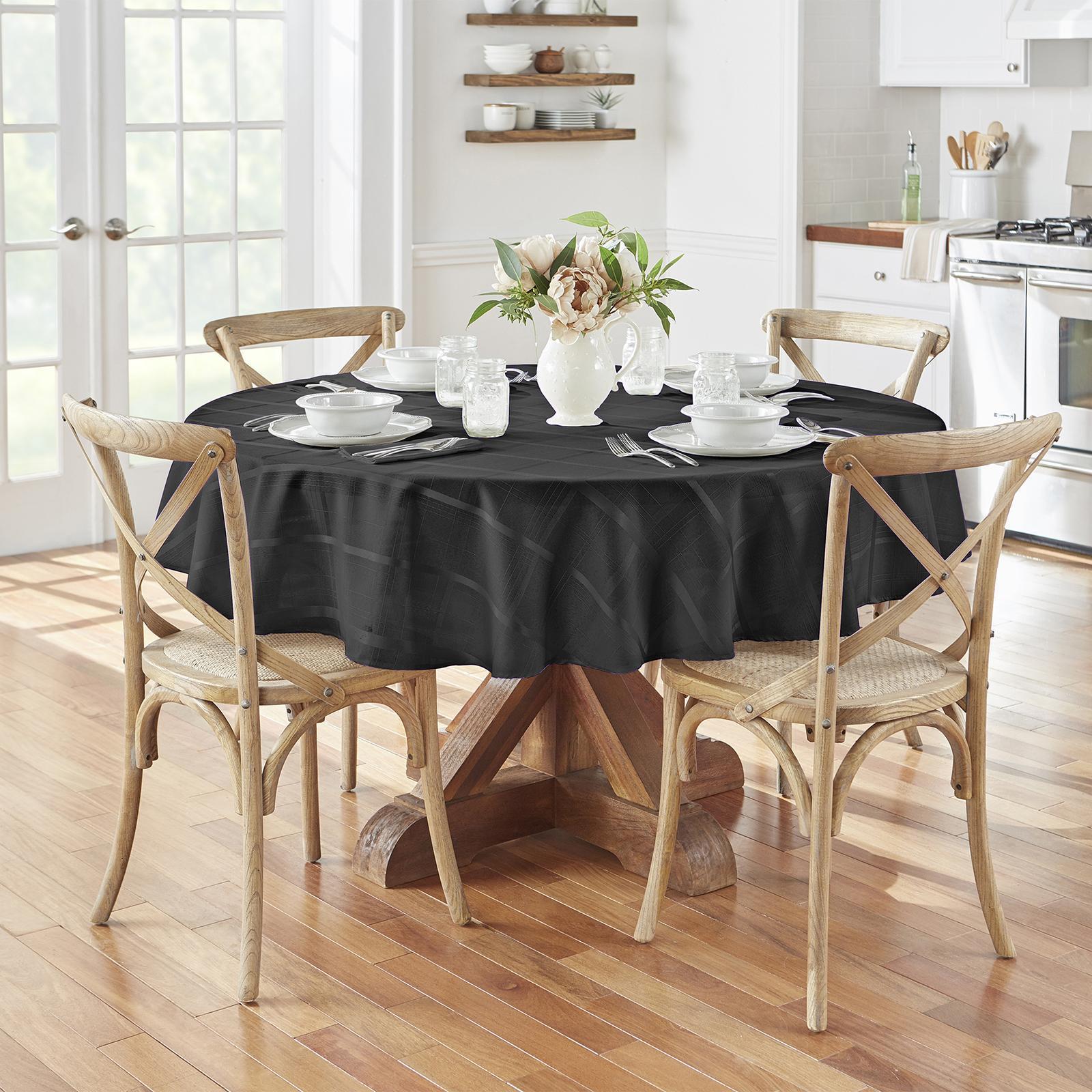 Elegance Plaid Round Tablecloth