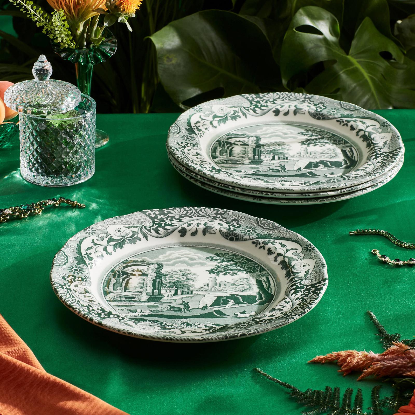 Green Italian Dinner Plate, Set of 4 5 Green Italian Dinner Plate, Set of 4