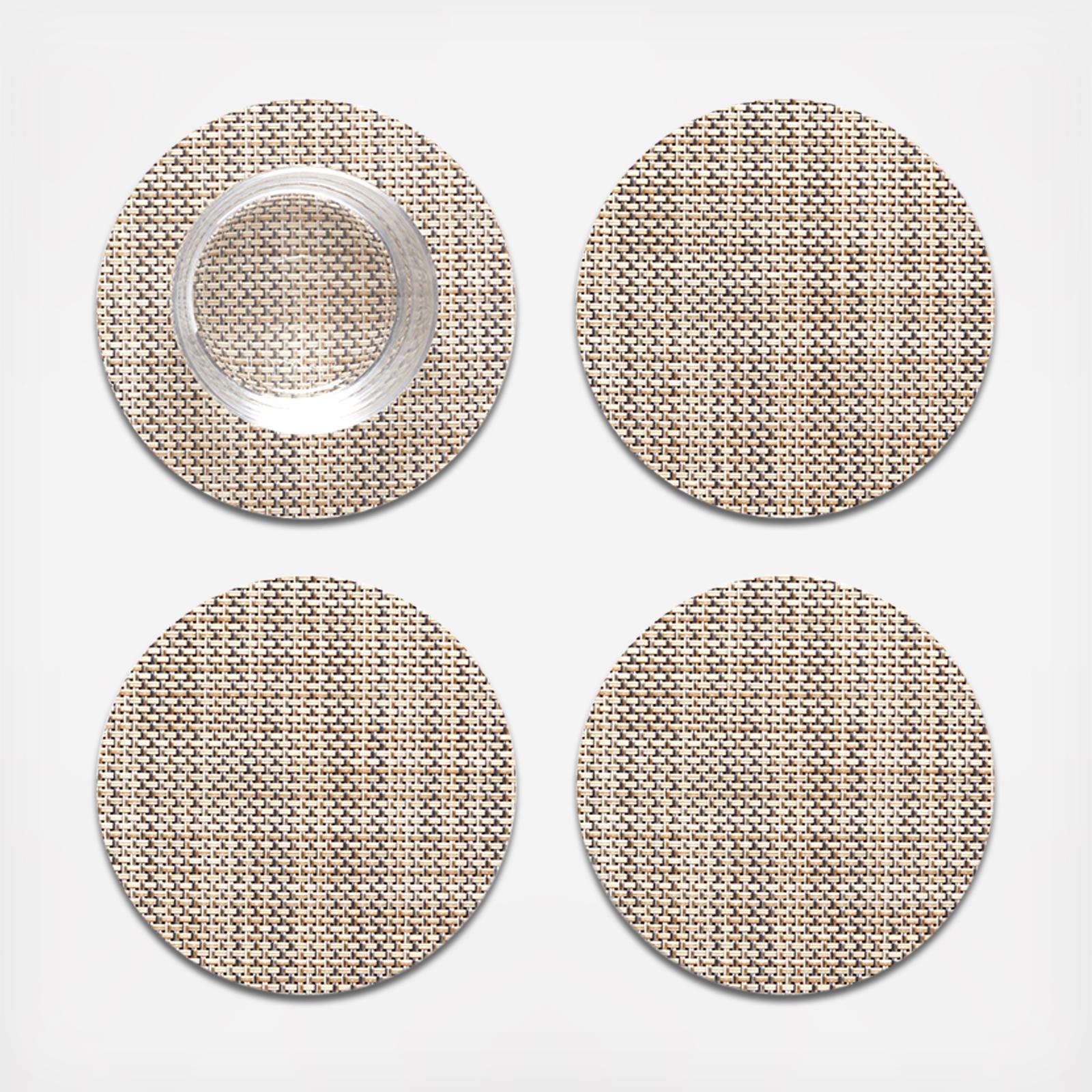 Mini Basketweave Round Coaster, Set of 4