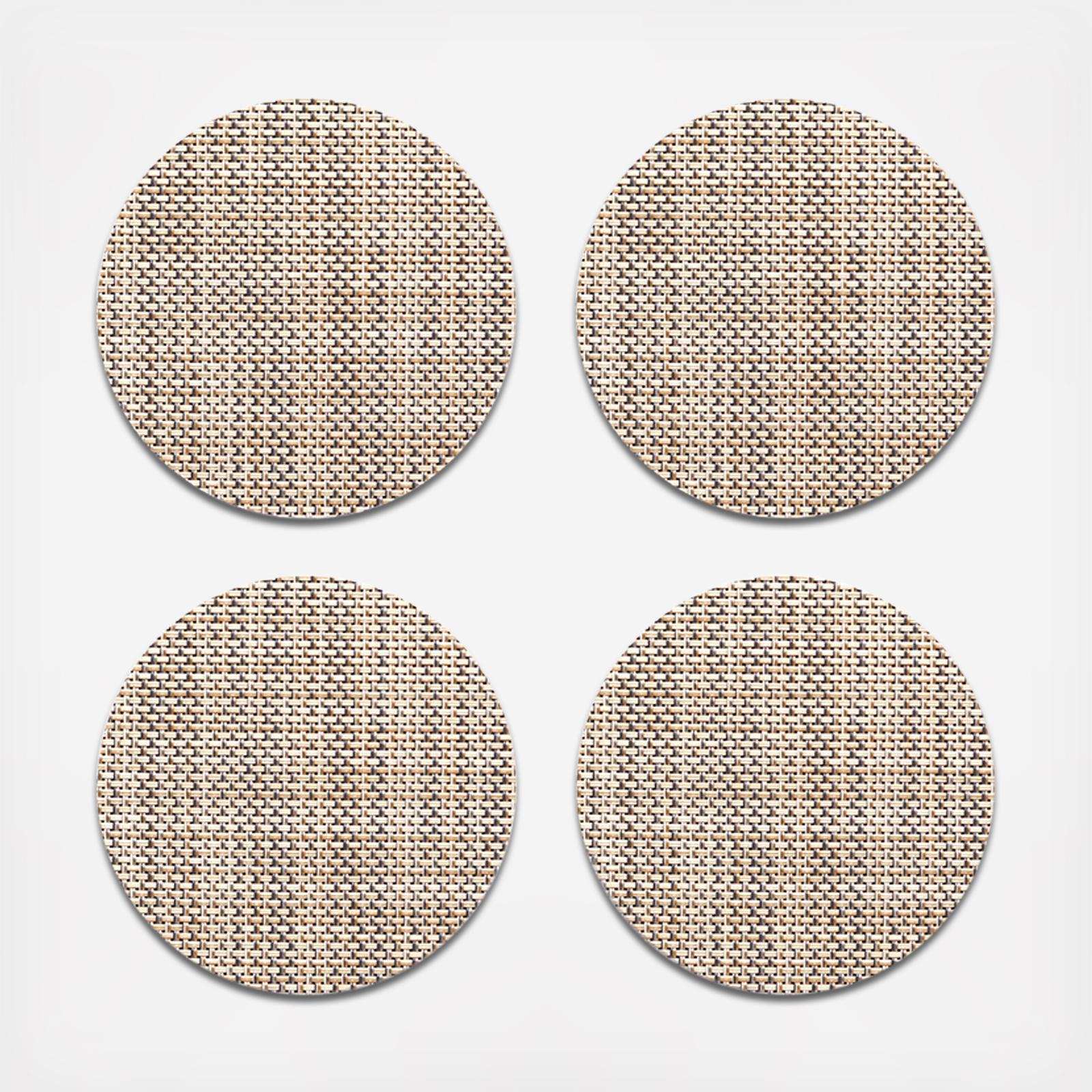 Mini Basketweave Round Coaster, Set of 4