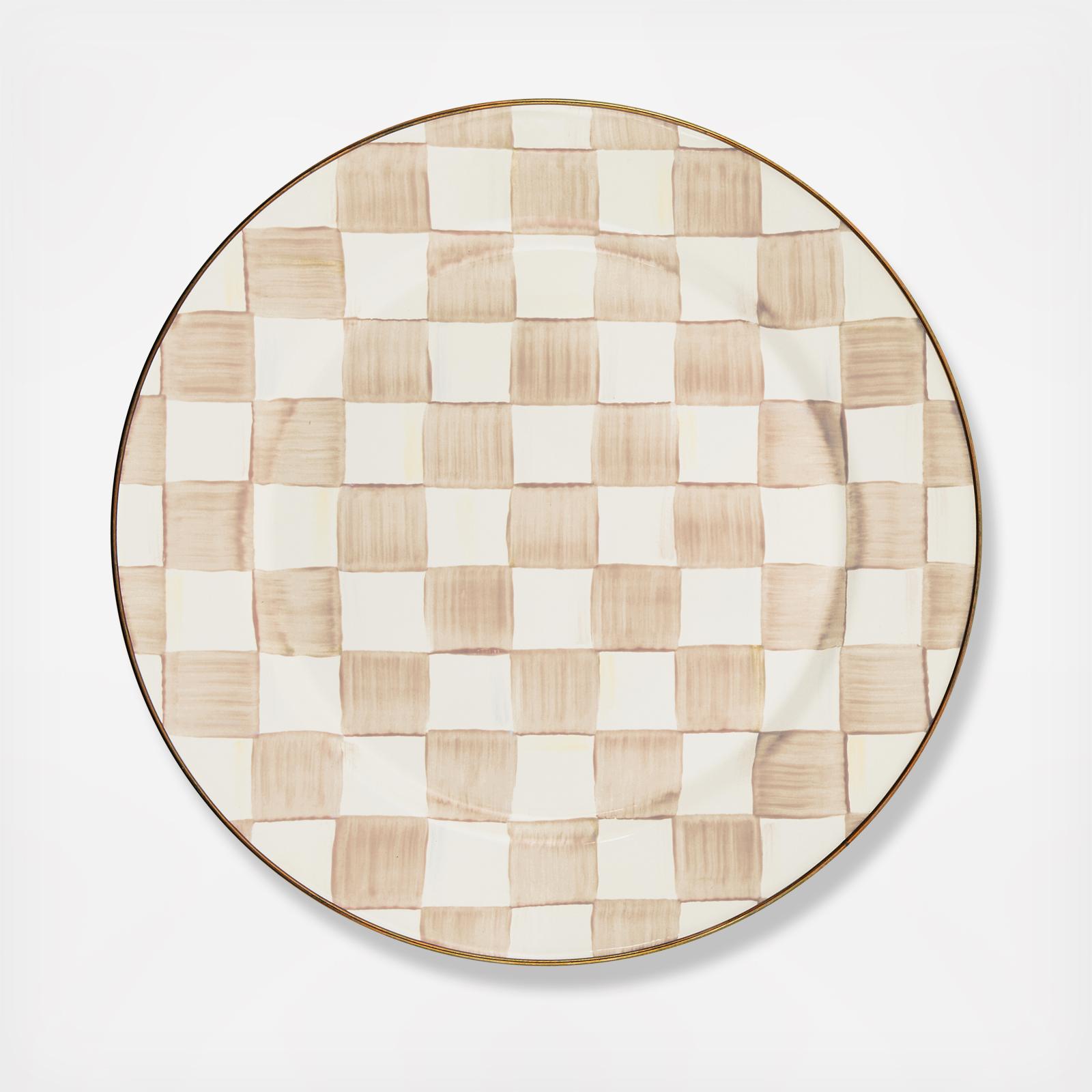 Mocha Check Enamel Charger 6 Mocha Check Enamel Charger