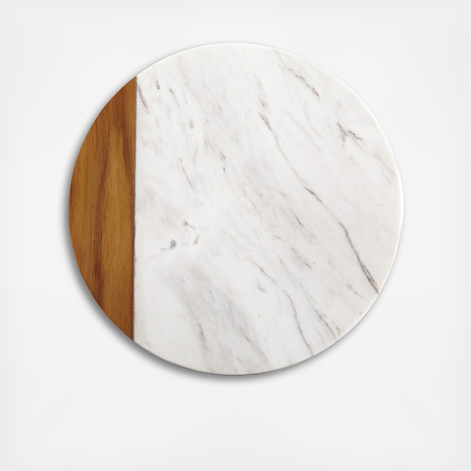 Pantryware White Marble & Teak Wood Serving Board 3 Pantryware White Marble & Teak Wood Serving Board