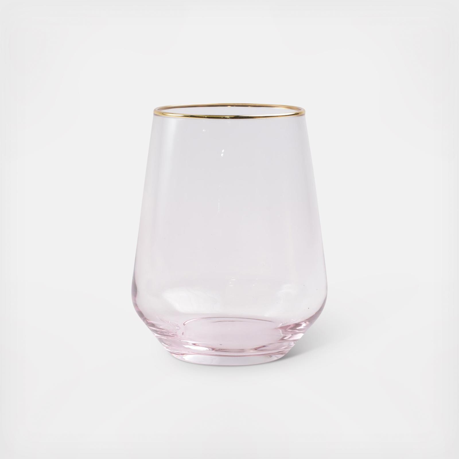 Rainbow Stemless Wine Glass, Set of 4 16 Rainbow Stemless Wine Glass, Set of 4
