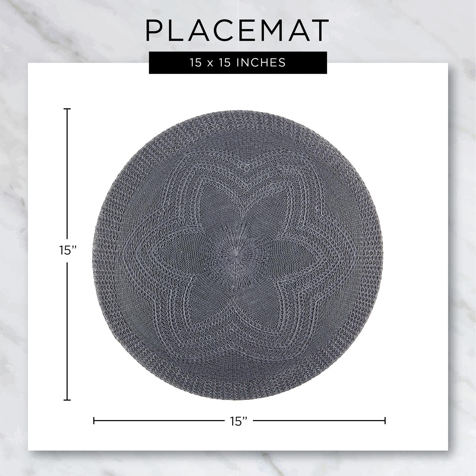 Round Fringe Woven Placemat, Set of 6 8 Round Fringe Woven Placemat, Set of 6