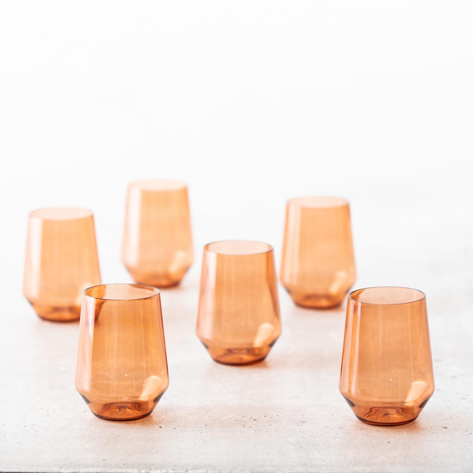 Sole Outdoor Stemless Wine Glass, Set of 6 4 Sole Outdoor Stemless Wine Glass, Set of 6