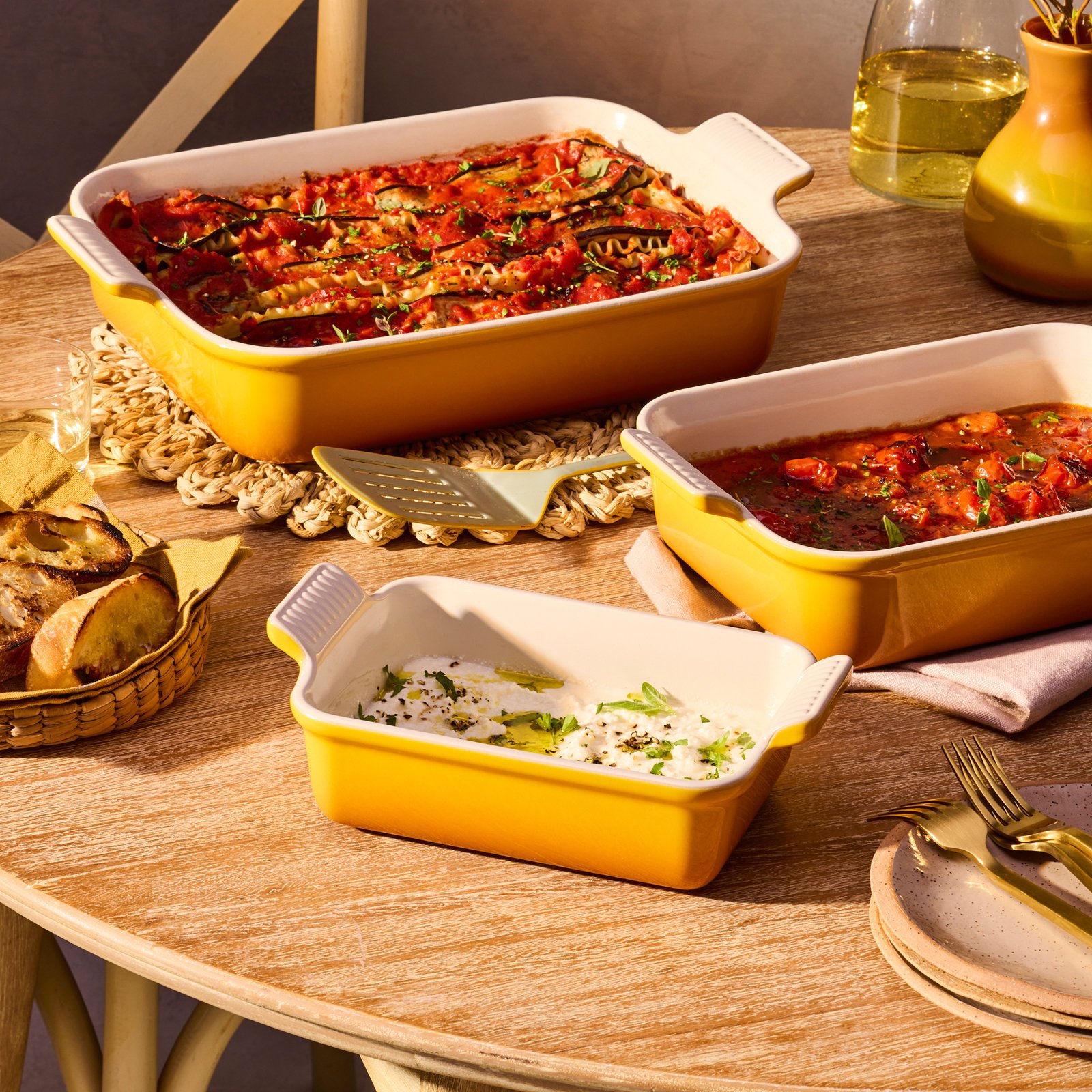 Heritage 3-Piece Rectangular Baking Dish Set 1 Heritage 3-Piece Rectangular Baking Dish Set