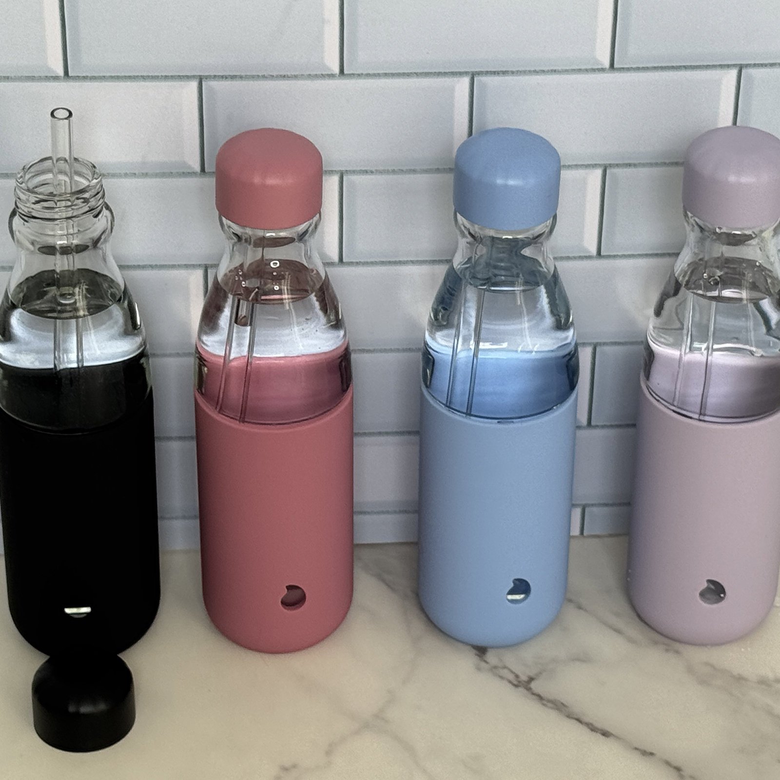 18 oz. Glass Original Bottle with Straw 3 18 oz. Glass Original Bottle with Straw