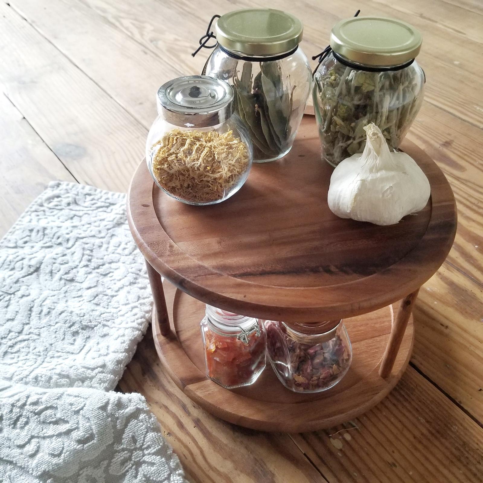 2 Tier Acacia Wood Lazy Susan 4 2 Tier Acacia Wood Lazy Susan