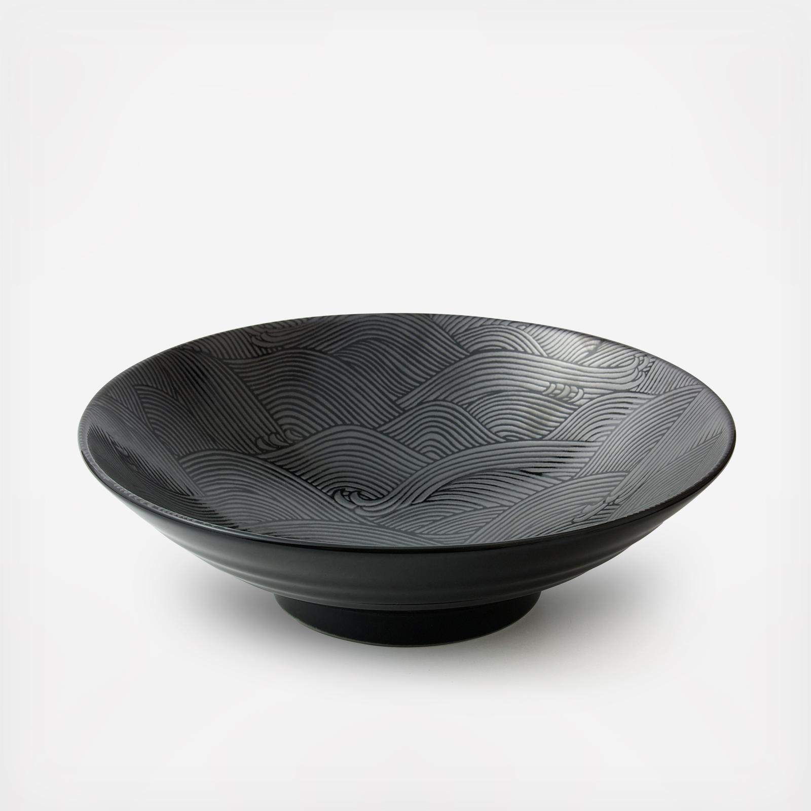 Aranami Blue Wave Large Tapered Serving Bowl 2 Aranami Blue Wave Large Tapered Serving Bowl