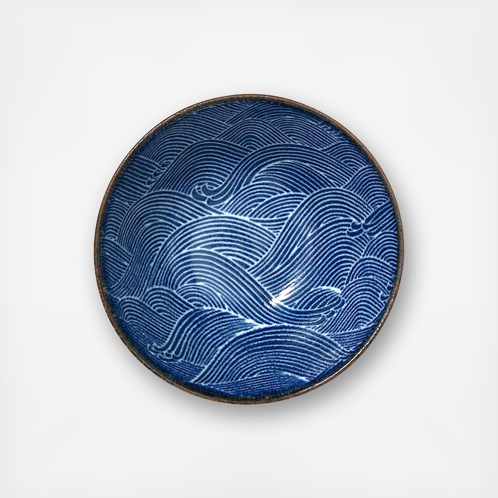 Aranami Blue Wave Noodle Bowl, Set of 4